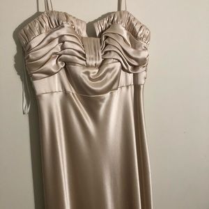 Gold silky long dress